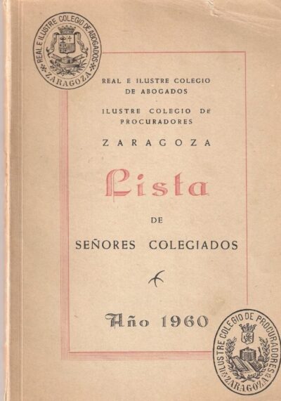 LISTA DE SEÑORES COLEGIADOS. AÑO 1960