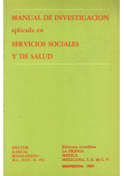 MANUAL DE INVESTIGACIÓN APLICADA EN SERVICIOS SOCIALES Y DE SALUD