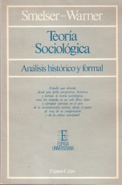 TEORÍA SOCIOLÓGICA. Análisis histórico y formal.